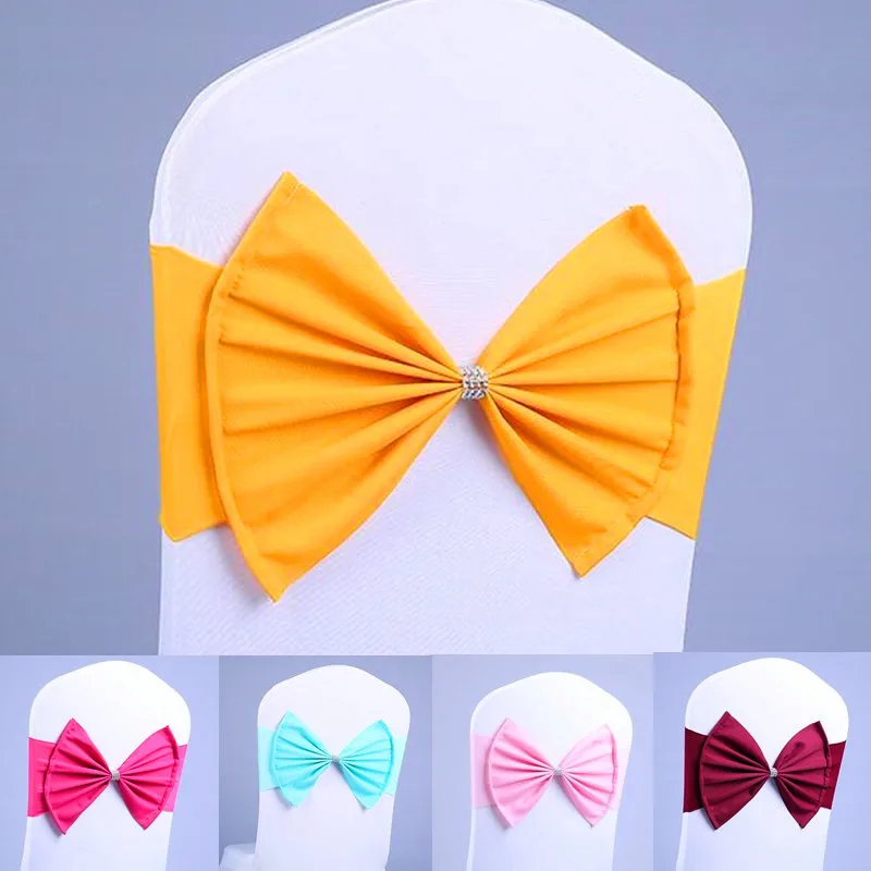 Wedding chair sashe Spandex Chair sash with Round buckles for chair cover chair band lycra sash big bow tie wedding party dinner
Wedding chair sashe Spandex Chair sash with Round buckles for chair cover chair band lycra sash big bow tie wedding party dinner