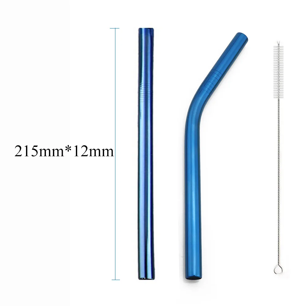 100PCS Blue Stainless Steel Straw 12mm Bend Metal Drinking Bubble Straws Reusable Colorful Glass Straws with 25pcs Cleaner Brush
100PCS Blue Stainless Steel Straw 12mm Bend Metal Drinking Bubble Straws Reusable Colorful Glass Straws with 25pcs Cleaner Brush