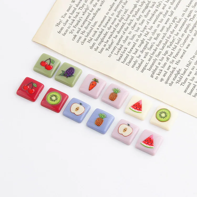 10Pcs/lot Kawaii Fruit Square Flatback Resin Cabochon Planar DIY Scrapbooking Charms Earring Jewelry Making Accessories 17mm
10Pcs/lot Kawaii Fruit Square Flatback Resin Cabochon Planar DIY Scrapbooking Charms Earring Jewelry Making Accessories 17mm