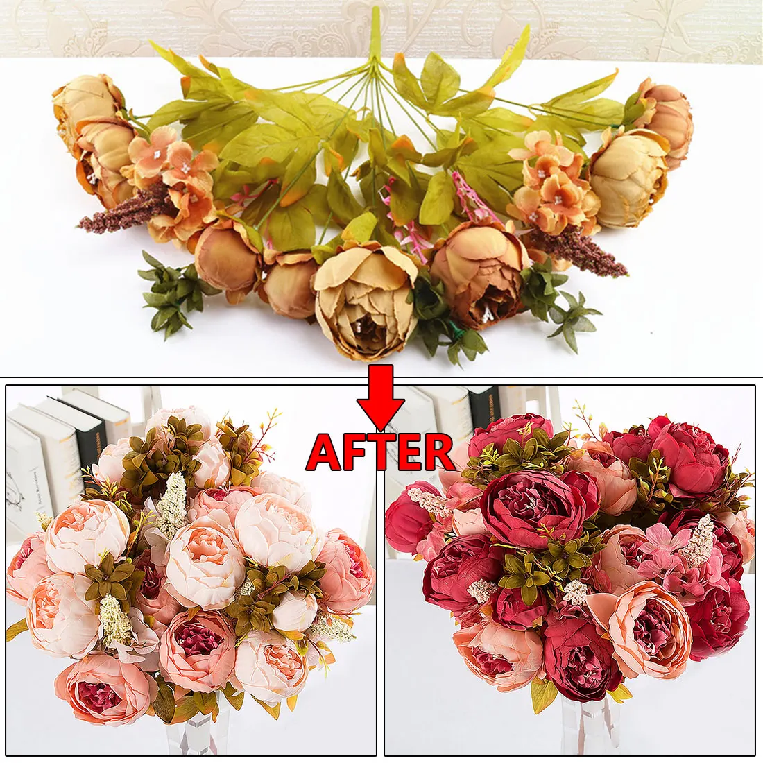European Peony Fake Flowers Vintage Artificial Silk Flowers for Wedding Decoration Home Decor Silk Peony Flowers Bouquet Flores
European Peony Fake Flowers Vintage Artificial Silk Flowers for Wedding Decoration Home Decor Silk Peony Flowers Bouquet Flores