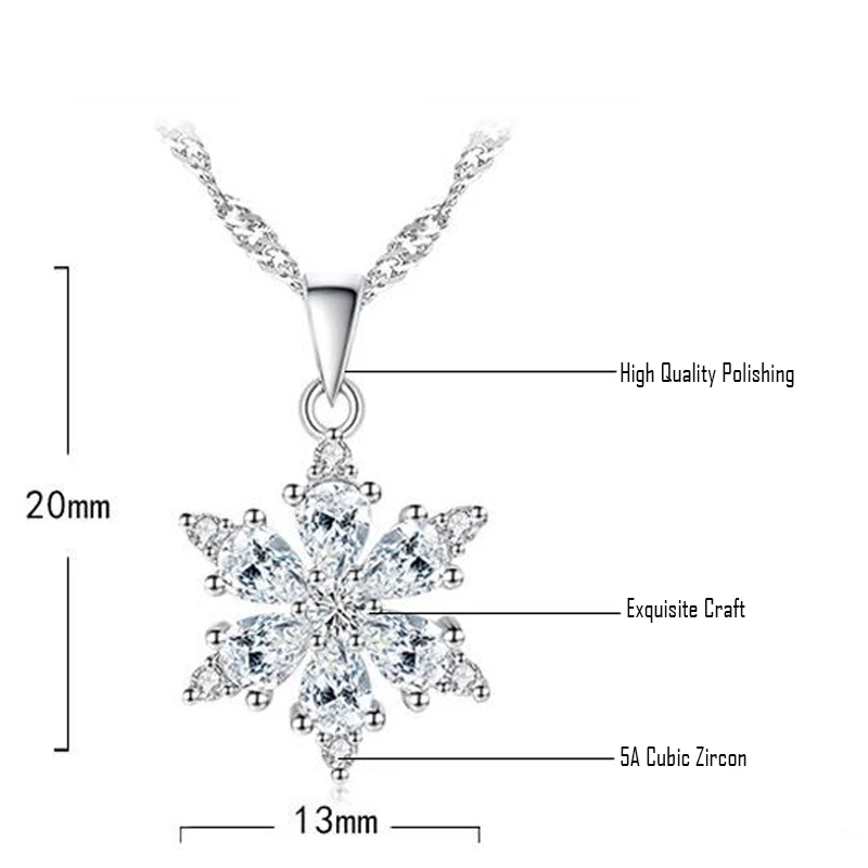 Trendy Top Quality 925 sterling silver Statement Necklaces Jewelry AAA Zircon Snowflake Pendant Necklace For Women Gift
Trendy Top Quality 925 sterling silver Statement Necklaces Jewelry AAA Zircon Snowflake Pendant Necklace For Women Gift