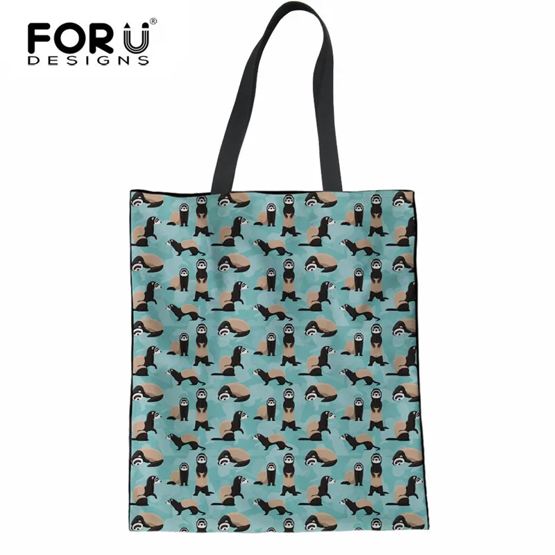 FORUDESIGNS Cheeky Ferrets Pattern Linen Tote Cloth Bag Casual Canvas Shopping Bags Girls Fashion Cotton Mujer Shoulder Bags
FORUDESIGNS Cheeky Ferrets Pattern Linen Tote Cloth Bag Casual Canvas Shopping Bags Girls Fashion Cotton Mujer Shoulder Bags