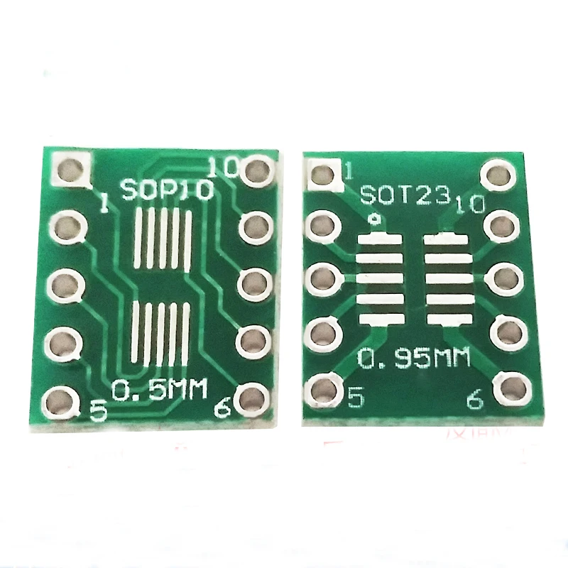 10 шт. плата адаптера SOT23 SOP10 MSOP10 Umax SOP23 в DIP10 SMD для DIP PCB конвертер pcb 0 5 мм/0 95 мм до 2 54