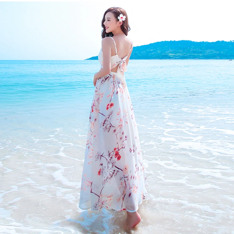 Summer New Backless Sexy Chiffon Dress Bohemian Beach Vacation Dress Sweet Fashion Party Dresses Womens Summer Tunics
Summer New Backless Sexy Chiffon Dress Bohemian Beach Vacation Dress Sweet Fashion Party Dresses Womens Summer Tunics