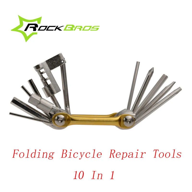 ROCKBROS Multifunctional Bicycle Repair Folding Tools Sets Kit Wrench Screwdriver Chain Cutter Portable MTB Bike Accessories | Спорт и