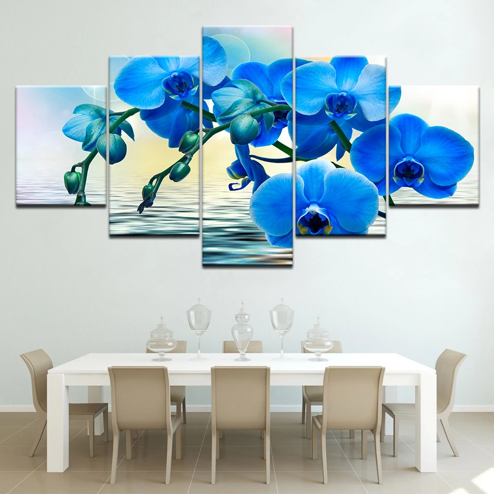 The Blue Orchids flower free shipping 5 Panels Wallpapers modern Modular Poster art Canvas painting for Living Room Home Decor
The Blue Orchids flower free shipping 5 Panels Wallpapers modern Modular Poster art Canvas painting for Living Room Home Decor