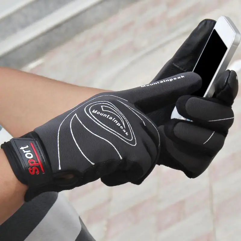 Ветрозащитные теплые велосипедные перчатки спортивные с сенсорным экраном для