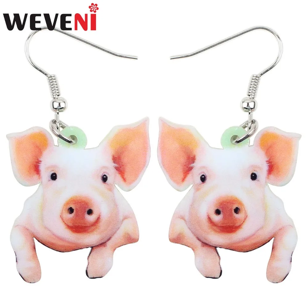 WEVENI Acrylic Dangle Cartoon Funny Pig Piggy Drop Earrings Big Long Fashion Animal Jewelry For Girls Women Wholesale 2018 News
WEVENI Acrylic Dangle Cartoon Funny Pig Piggy Drop Earrings Big Long Fashion Animal Jewelry For Girls Women Wholesale 2018 News