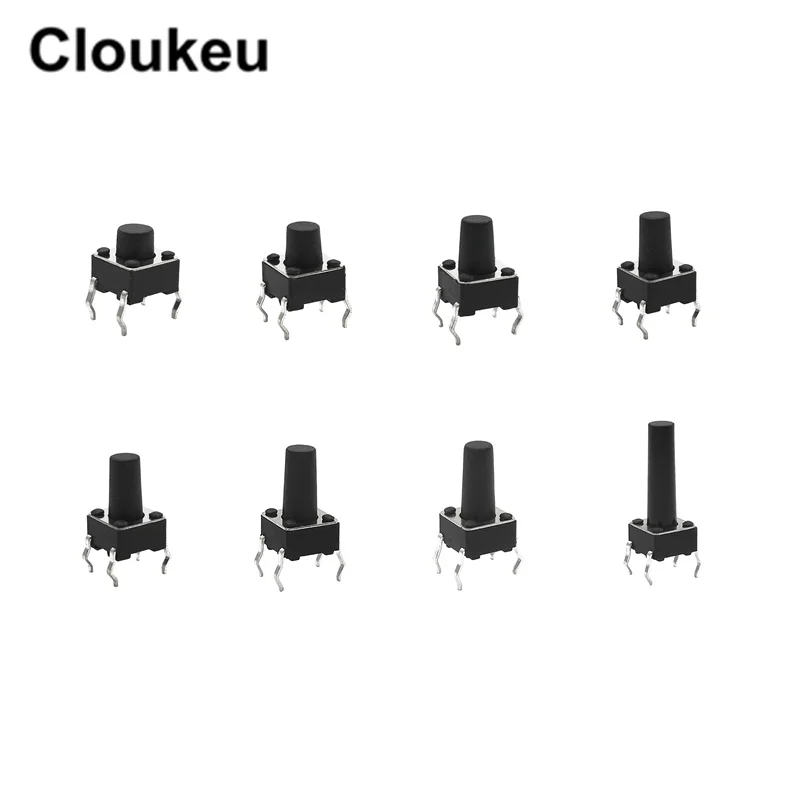 100Pcs DIP 4Pin 6*6 Tact switch Micro button switch 6x6x4.1/4.3/4.5/4.7/5/5.5/6/6.5/6.7/7/7.3/7.5/8mm
100Pcs DIP 4Pin 6*6 Tact switch Micro button switch 6x6x4.1/4.3/4.5/4.7/5/5.5/6/6.5/6.7/7/7.3/7.5/8mm