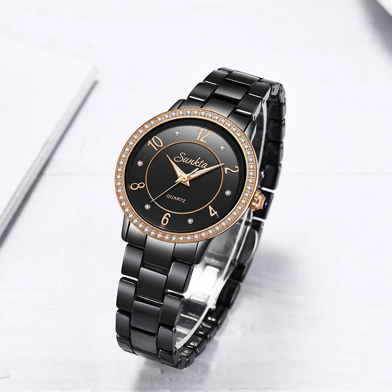 SUNKTA Crystal Diamond Rose Gold Ceramic Women Watch Waterproof Top Brand Luxury Watch Women Dress Quartz Clock Relogio Feminino
SUNKTA Crystal Diamond Rose Gold Ceramic Women Watch Waterproof Top Brand Luxury Watch Women Dress Quartz Clock Relogio Feminino