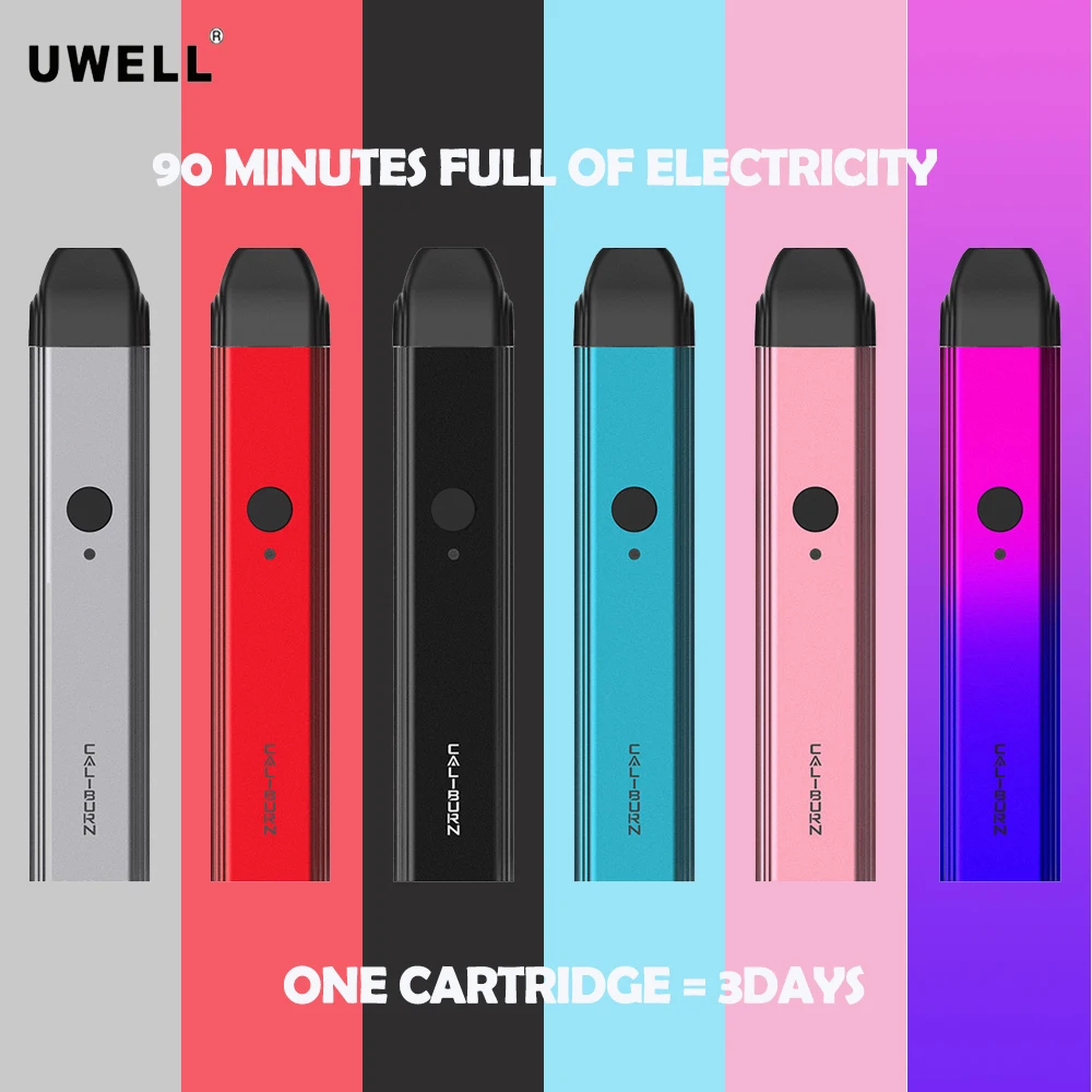 Новейший оригинальный портативный системный комплект UWELL Caliburn 2 мл Pod картридж