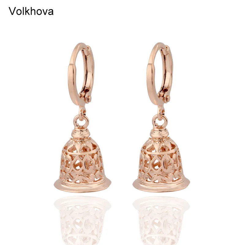 Volkhova 2019 Новая мода 585 цвет розового золота маленький колокольчик Симпатичные