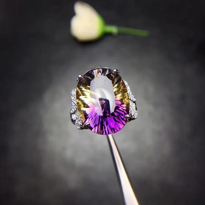 Uloveido Super Beautiful Natural Ametrine lady ring, 925 Sterling Silver, Tested Gemstone, with Certificate,Gift Box 20% FJ327
Uloveido Super Beautiful Natural Ametrine lady ring, 925 Sterling Silver, Tested Gemstone, with Certificate,Gift Box 20% FJ327