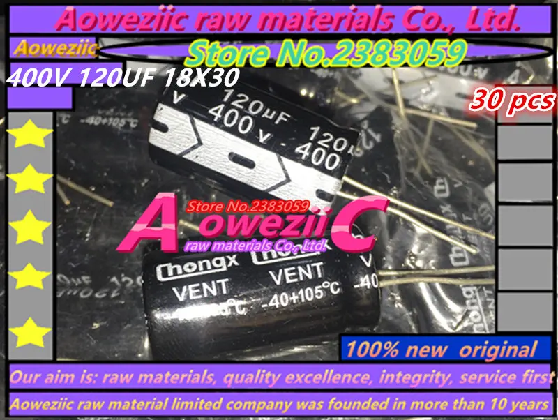 Aoweziic 30 PCS 400V 120UF 18X30 high frequency low resistance electrolytic capacitor 120UF 400V 18*30
Aoweziic 30 PCS 400V 120UF 18X30 high frequency low resistance electrolytic capacitor 120UF 400V 18*30
