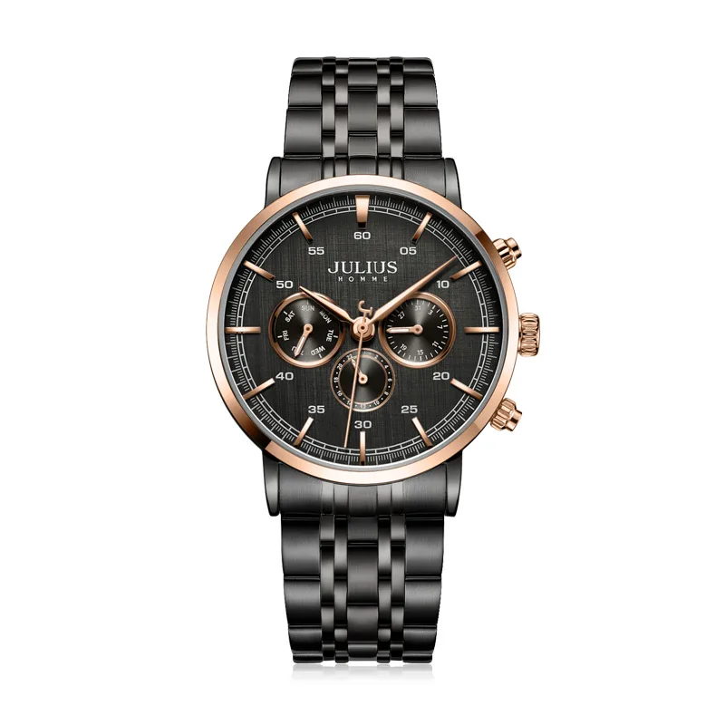 Real Multi-function Julius Men's Watch Hours ISA Mov't Business Dress Bracelet Stainless Steel Boy's Birthday Father Gift Box
Real Multi-function Julius Men's Watch Hours ISA Mov't Business Dress Bracelet Stainless Steel Boy's Birthday Father Gift Box