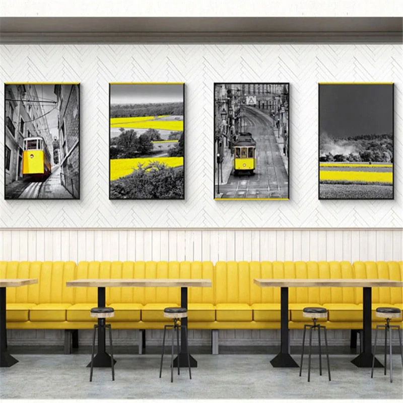 HAOCHU Nordic Decoration Painting Black White Yellow Modern Building City Village Landscape Personality Hotel Living Room Poster
HAOCHU Nordic Decoration Painting Black White Yellow Modern Building City Village Landscape Personality Hotel Living Room Poster