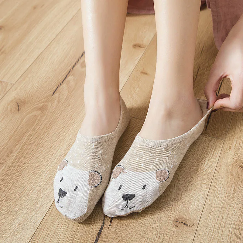 [WPLOIKJD]5 Pairs Creative Japan Harajuku Stealth Kawaii Socks Cute Cartoon Funny Women Divertidos Non-slip Calcetines | Женская одежда