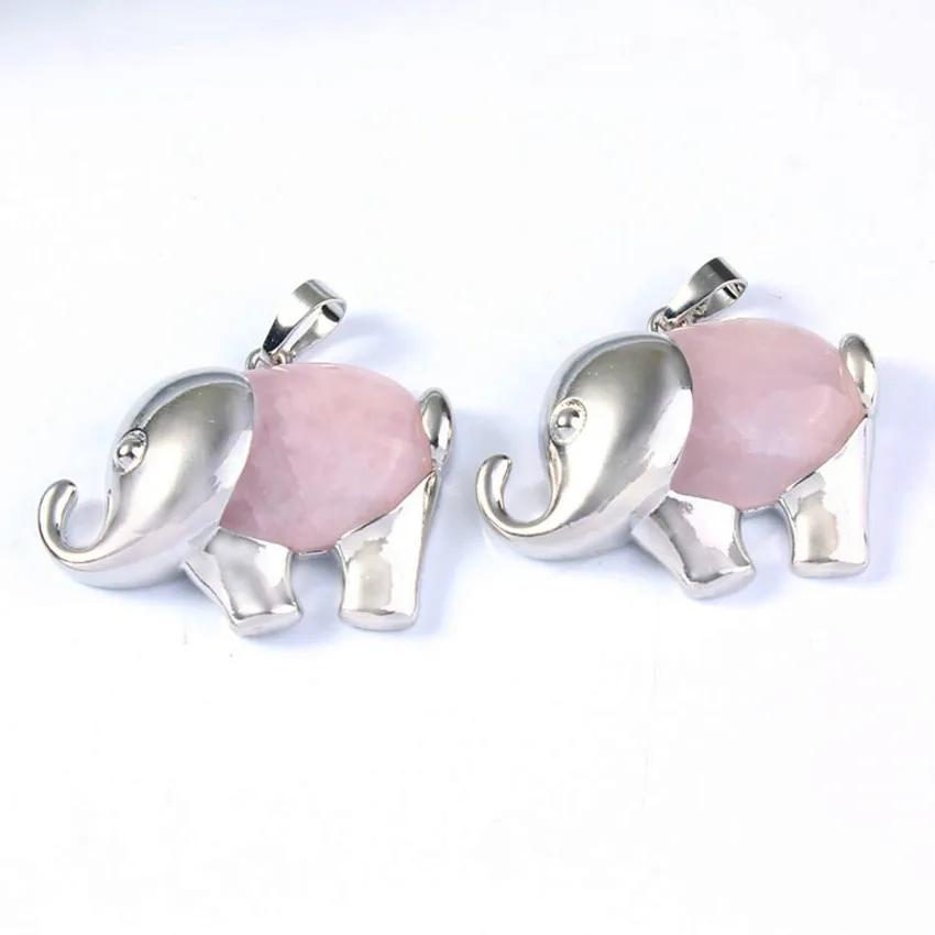 Trendy-beads Unique Silver Plated Natural Rose Pink Quartz Elephant Pendant For Christmas Animal Jewelry
Trendy-beads Unique Silver Plated Natural Rose Pink Quartz Elephant Pendant For Christmas Animal Jewelry