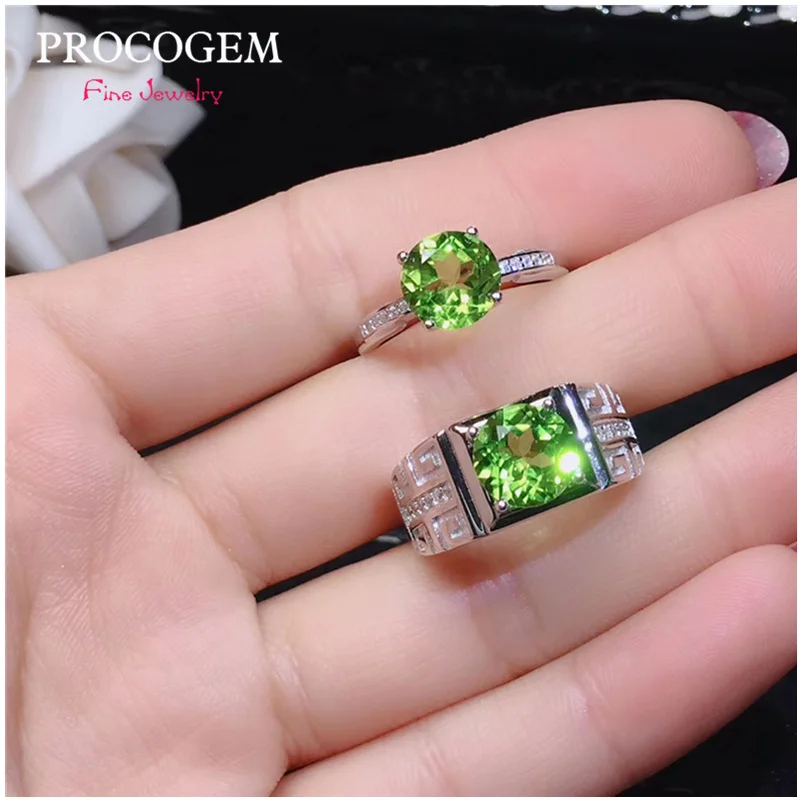 Trendy Natural Peridot Rings for Women and Men Lovers' Engagement Gifts round 8mm 2Ct Genuine gems Fine jewelry S925 Silver #622
Trendy Natural Peridot Rings for Women and Men Lovers' Engagement Gifts round 8mm 2Ct Genuine gems Fine jewelry S925 Silver #622