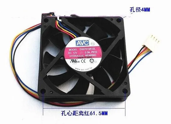 Оригинальный AVC DS07015R12L DC 12 В 0.30A 4-проводной 7015 70*70*15 мм 7 см вентилятор охлаждения ЦП
Оригинальный AVC DS07015R12L DC 12 В 0.30A 4-проводной 7015 70*70*15 мм 7 см вентилятор охлаждения ЦП