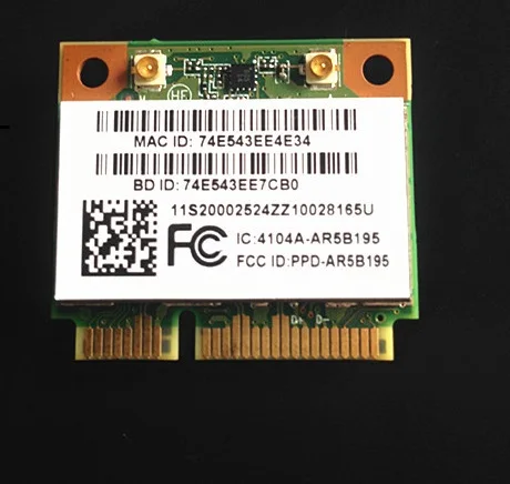 Для Atheros AR5B195 AR9285 AR9002WB-1NG Half Mini PCI-E Wifi для Bluetooth3.0 Беспроводная карта для Lenovo G470 G480 G485 G580 Y470
Для Atheros AR5B195 AR9285 AR9002WB-1NG Half Mini PCI-E Wifi для Bluetooth3.0 Беспроводная карта для Lenovo G470 G480 G485 G580 Y470