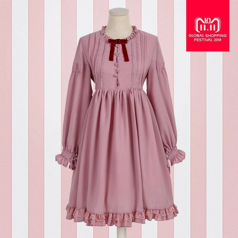 Мягкое кружевное платье в японском стиле с длинными рукавами-фонариками, Лолита, женское платье в стиле девушки Мори, Новинка лета 2018, плать... 
Мягкое кружевное платье в японском стиле с длинными рукавами-фонариками, Лолита, женское платье в стиле девушки Мори, Новинка лета 2018, плать...