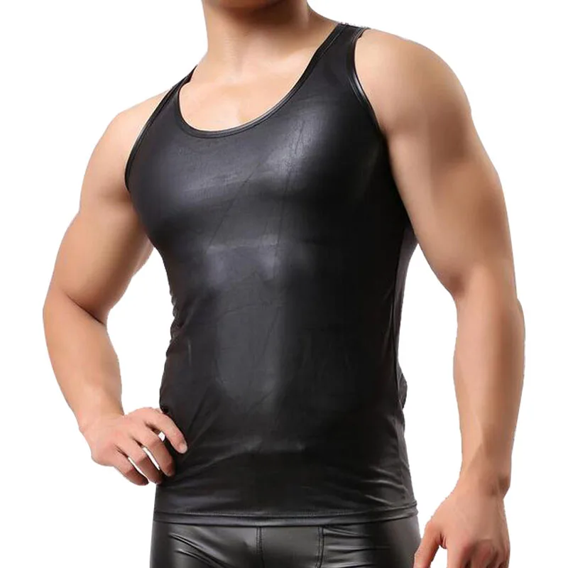 Brand New Sexy tank top men Leather Tank Tops Mens Sleeveless Singlet Undershirts for Fun Party Vest Tank
Brand New Sexy tank top men Leather Tank Tops Mens Sleeveless Singlet Undershirts for Fun Party Vest Tank