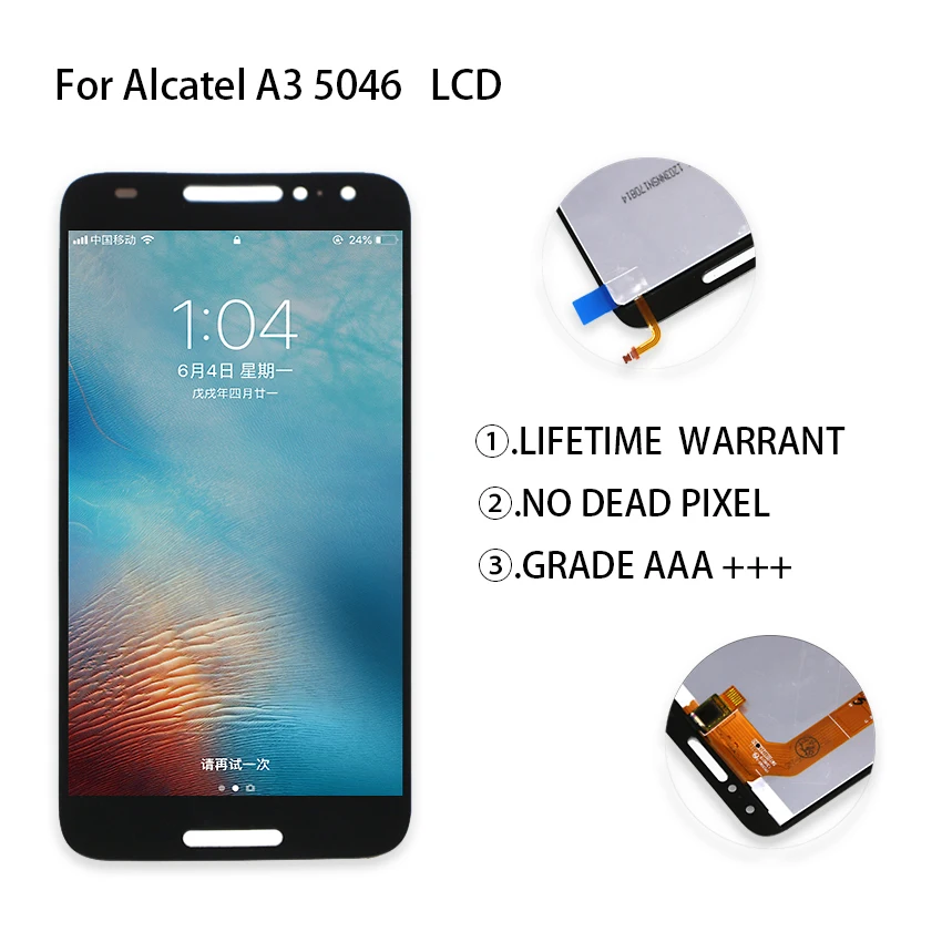 Протестированный оригинальный для Alcatel A30 5046 s ЖК сенсорный экран дигитайзер сборка дисплей жк
