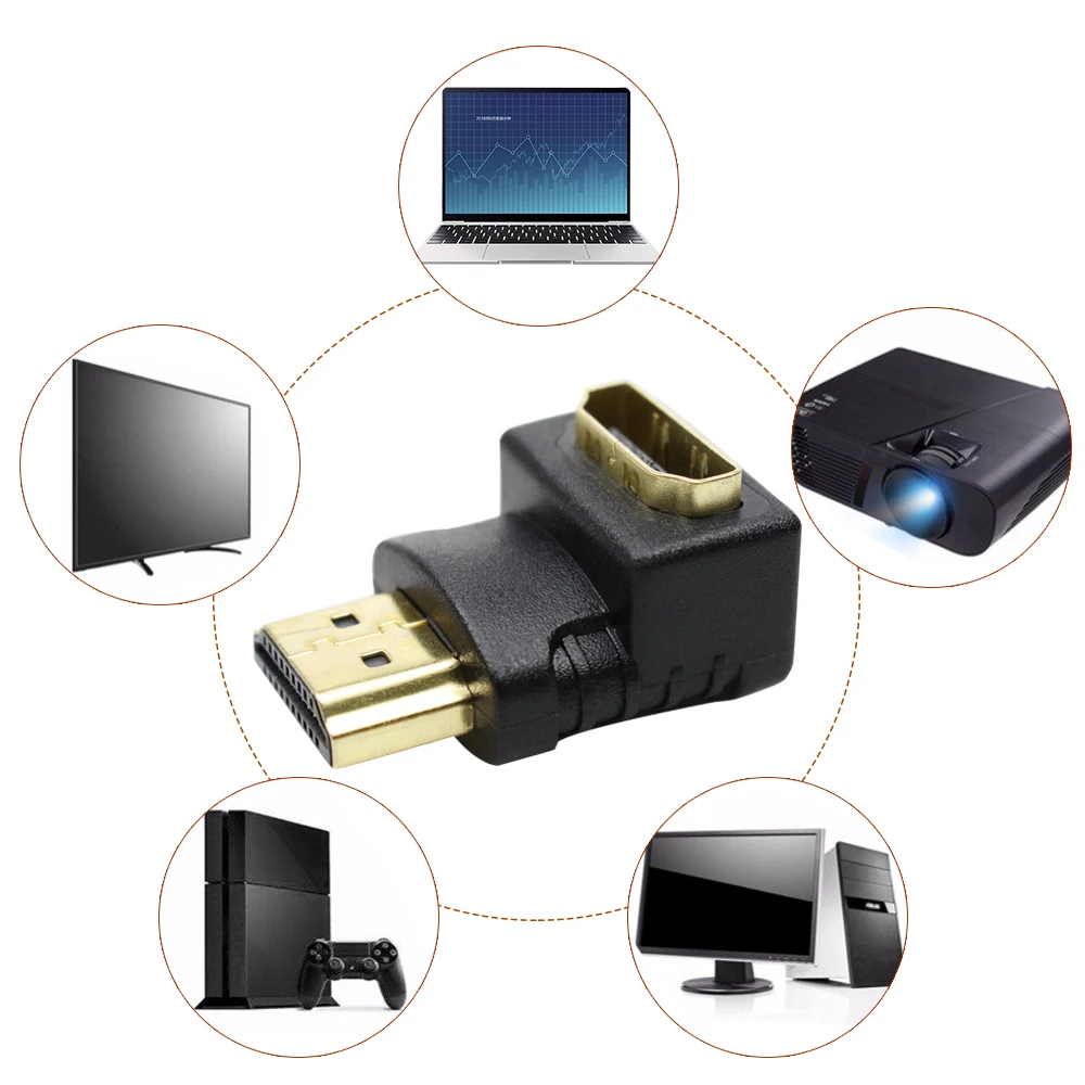 HDMI Кабельные адаптеры-конвертеры 270/90 градусов угол папа к Женский для 1080P HDTV