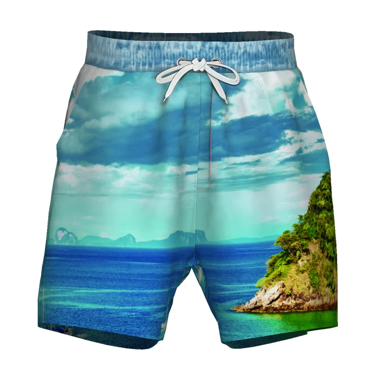 Мужские пляжные шорты нижнее белье летние свободные эластичные плавки ming Island