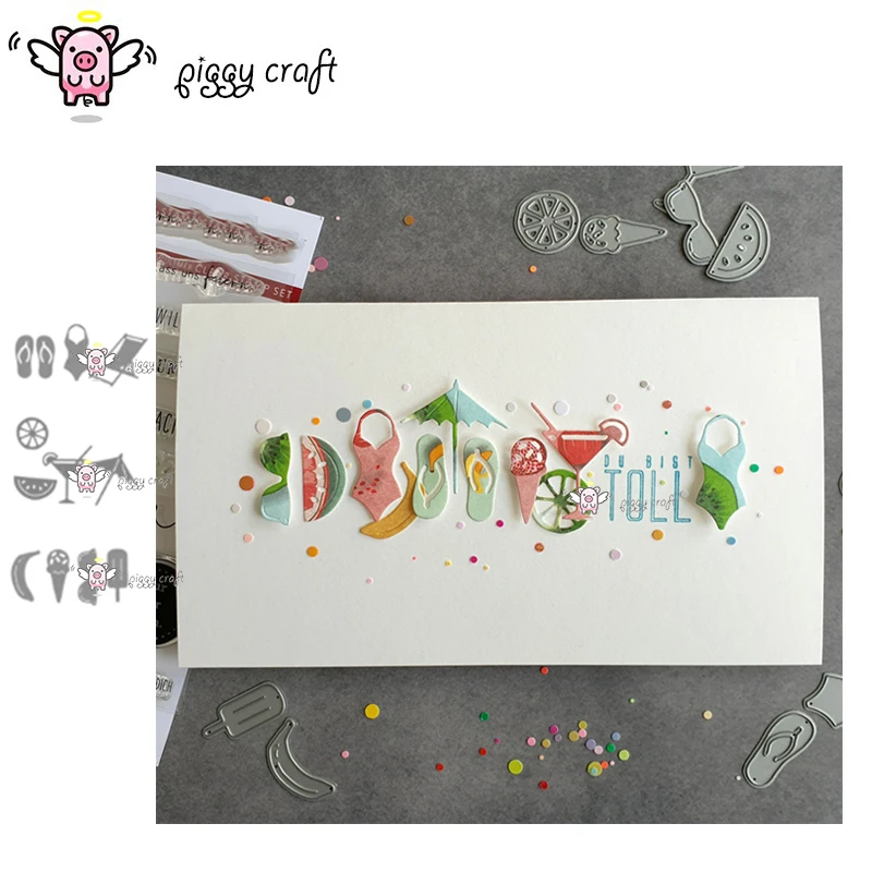 Piggy Craft metal cutting dies cut die mold Vacation beach bikini Scrapbook paper craft knife mould blade punch stencils dies
Piggy Craft metal cutting dies cut die mold Vacation beach bikini Scrapbook paper craft knife mould blade punch stencils dies