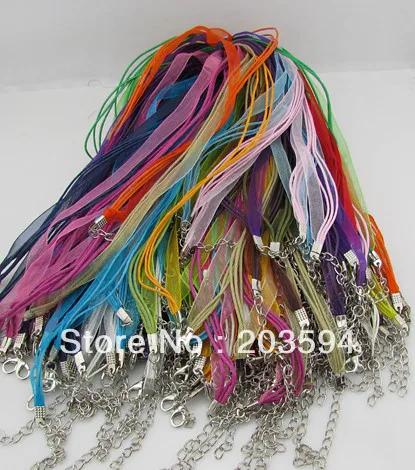 Wholesale 100pcs Mix color silk organza ribbon voile necklace cord waxed necklace cord
Wholesale 100pcs Mix color silk organza ribbon voile necklace cord waxed necklace cord