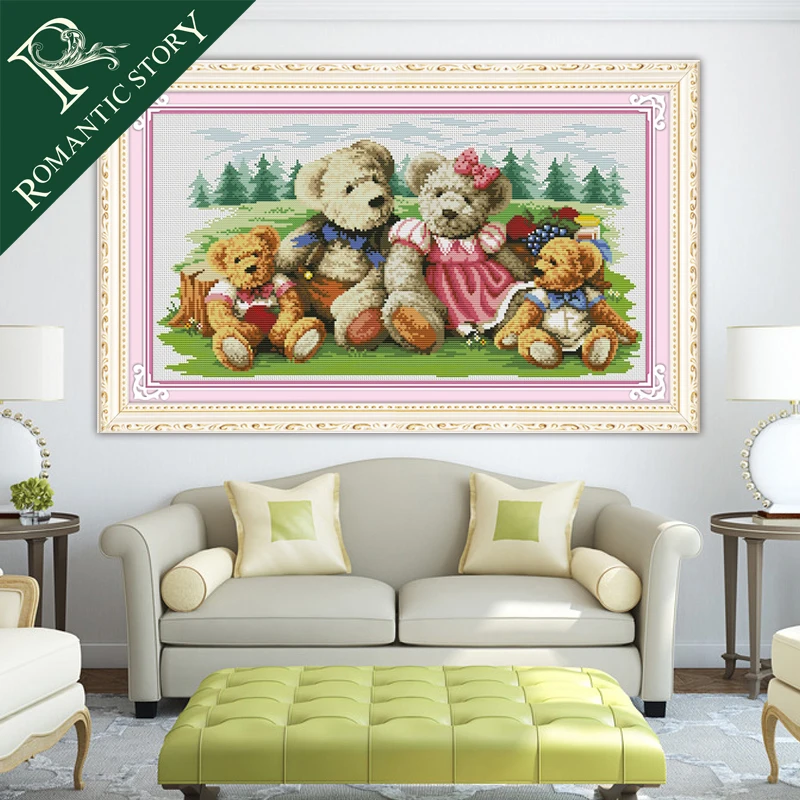 Romantic Story Lovely Teddy Bear Family Cartoon Cross Stitch Needlework DIY 11CT Printing Cross Stitch Sets For Embroidery Kits
Romantic Story Lovely Teddy Bear Family Cartoon Cross Stitch Needlework DIY 11CT Printing Cross Stitch Sets For Embroidery Kits