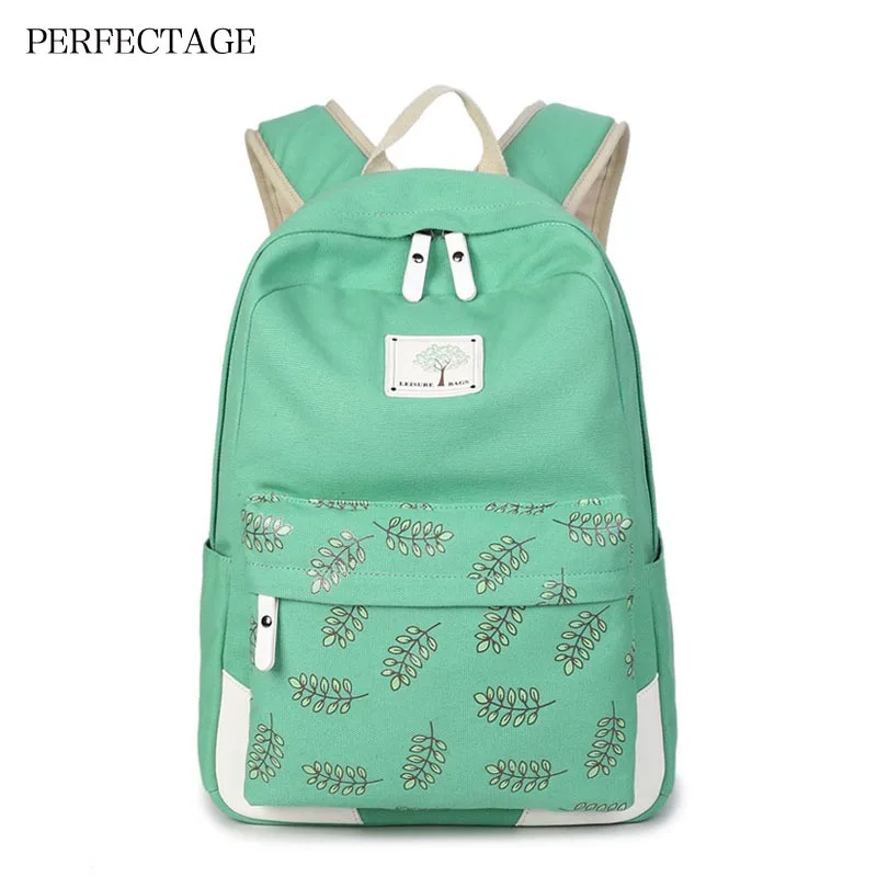 PERFECTAGE Girl School Bags For Teenagers Cute Leaf Printing Canvas Women Backpack Mochila Escolar Casual Bag School Backpack
PERFECTAGE Girl School Bags For Teenagers Cute Leaf Printing Canvas Women Backpack Mochila Escolar Casual Bag School Backpack
