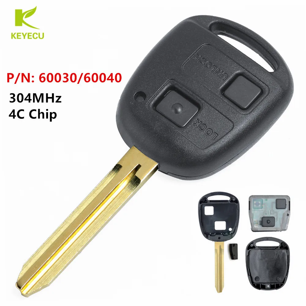 Запасная деталь KEYECU 304 МГц 4C Чип для Toyota Tarago Avensis RAV4 Corolla Landcruiser 100 P/N: 60030/60040|Ключ от