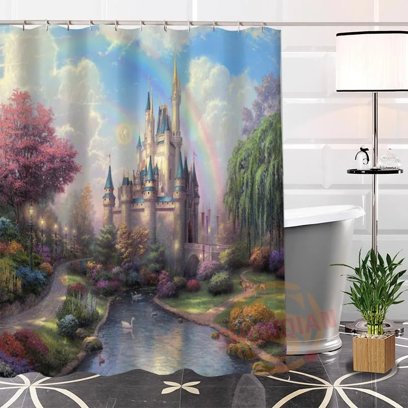 New Eco-friendly Custom Unique Fairy Castle Fabric Modern Shower Curtain bathroom With Hooks for yourself H0220-20
New Eco-friendly Custom Unique Fairy Castle Fabric Modern Shower Curtain bathroom With Hooks for yourself H0220-20