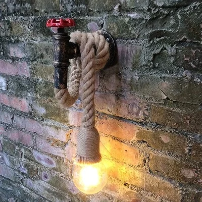 Loft Style Creative Water Pipe Lamp Industrial Vintage Wall Light Fixtures Retro Hemp Rope Edison Wall Sconce Indoor Lighting
Loft Style Creative Water Pipe Lamp Industrial Vintage Wall Light Fixtures Retro Hemp Rope Edison Wall Sconce Indoor Lighting