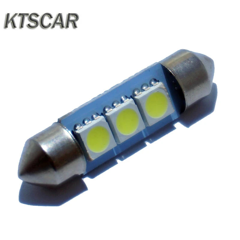 

KTSCAR 100pcs/lot auto festoon C5W LED 36mm 3SMD 5050SMD white Light Interior Reading Lights Trunk lamp dome bulb 6500K DC 12V