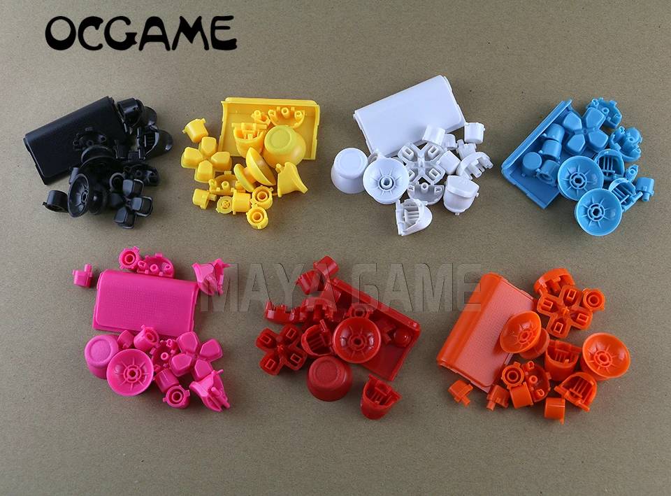 OCGAME 2 компл./лот R2/L2 R1/L1 кнопки Dpad направляющая Кнопка черные аналоговые стики для