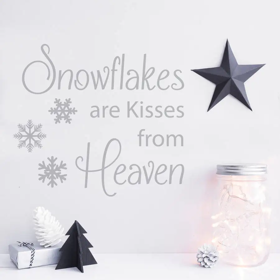 Snowflakes Are Kisses From Heaven Wall Quote Stickers Creative Home Decor Living Room Bedroom Vinyl Art Decals Wall Mural ZB099
Snowflakes Are Kisses From Heaven Wall Quote Stickers Creative Home Decor Living Room Bedroom Vinyl Art Decals Wall Mural ZB099