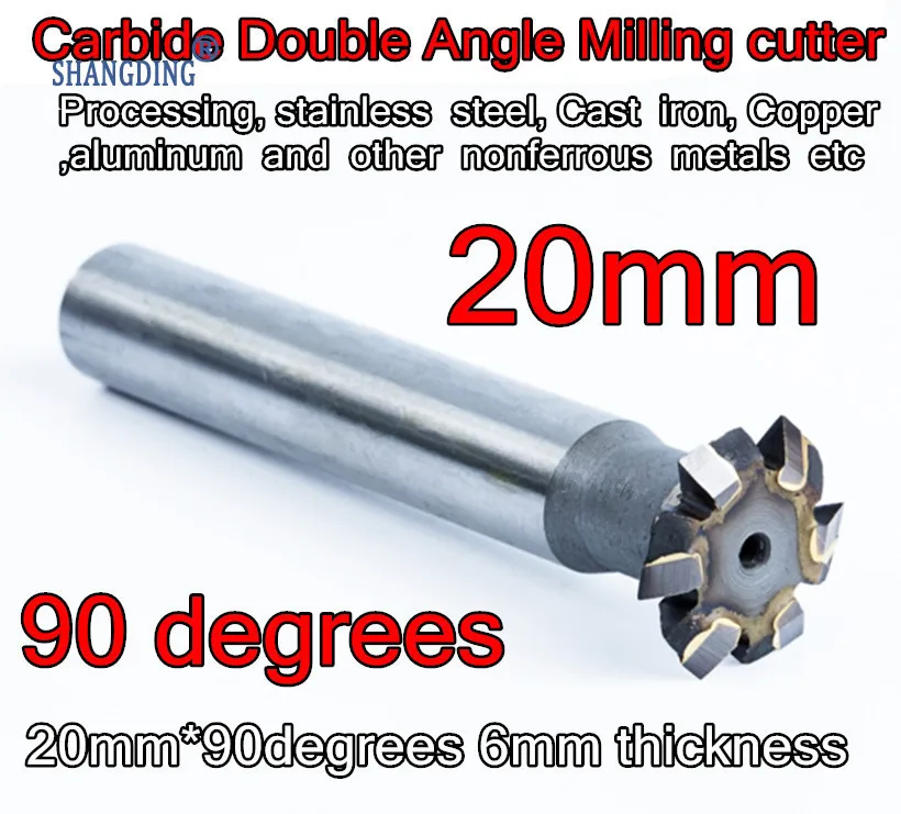 20mm*90 degrees 6mm thickness Carbide Double Angle Milling cutter Processing,stainless steel, Cast iron ,Copper,aluminum, etc
20mm*90 degrees 6mm thickness Carbide Double Angle Milling cutter Processing,stainless steel, Cast iron ,Copper,aluminum, etc