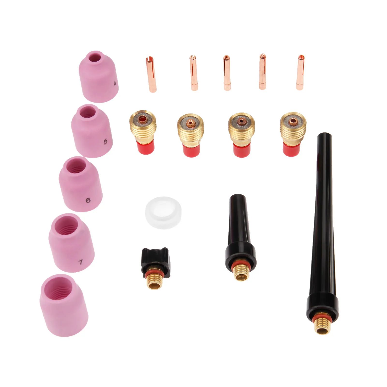 DRELD 18pcs TIG Welding Torch Stubby Gas Lens Kit Cup Collet Body Nozzle for WP-9/20/25 Welding Machine Accessories
DRELD 18pcs TIG Welding Torch Stubby Gas Lens Kit Cup Collet Body Nozzle for WP-9/20/25 Welding Machine Accessories