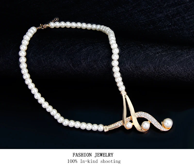danbihuabi Fashion Parure Bijoux Femme Wedding Ethiopian Jewelry Luxurious Pearl Necklace Earrings Bridal Sets | Украшения и