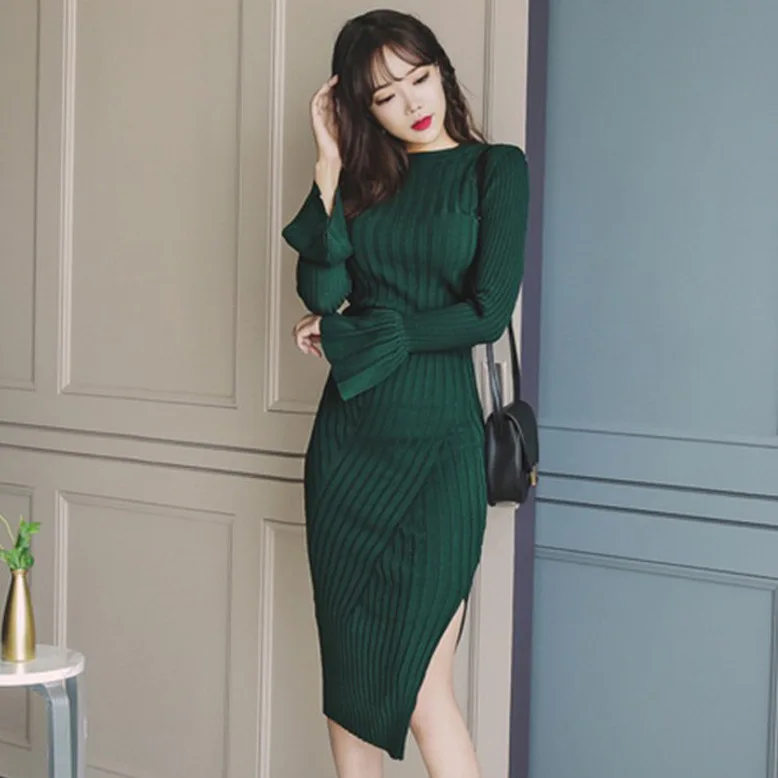 winter Women Office Bandage Sexy Party Vintage Bodycon Dark Green Sweater Vestidos Dresses Flare Sleeve 2 piece Knitted dress
winter Women Office Bandage Sexy Party Vintage Bodycon Dark Green Sweater Vestidos Dresses Flare Sleeve 2 piece Knitted dress