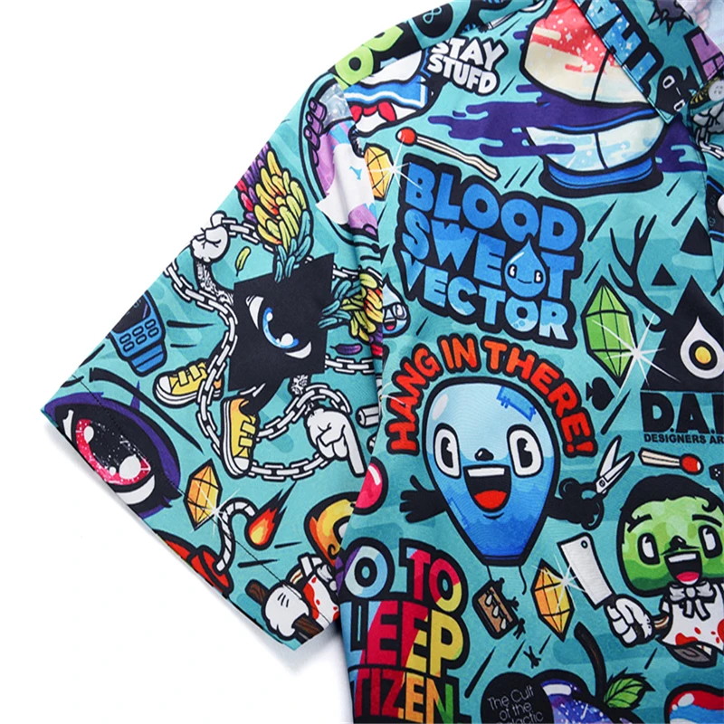 2019 Summer Anime Cartoon Print Men Shirt Fashion Steetwear Short Sleeve Hawaiian Shirt Casual Male Social Dress Shirt Eur Size
2019 Summer Anime Cartoon Print Men Shirt Fashion Steetwear Short Sleeve Hawaiian Shirt Casual Male Social Dress Shirt Eur Size