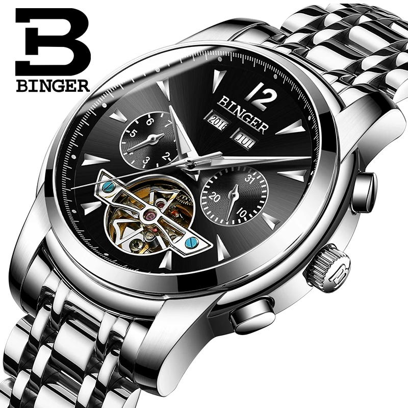 Switzerland BINGER men's watch Full Calendar Tourbillon Sapphire Mult-functions Waterproof Automatic Mechanical Watches B8608M3
Switzerland BINGER men's watch Full Calendar Tourbillon Sapphire Mult-functions Waterproof Automatic Mechanical Watches B8608M3