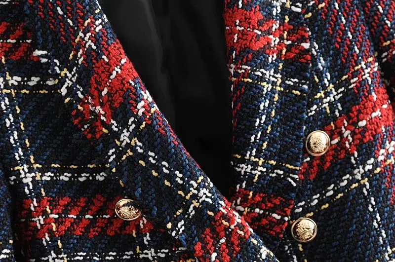 2020 Fashion Women Spring Plaid Tweed Jacket Vintage Double Breasted Long Sleeve Female Coat Autumn Blazer Suit Girls Tops N845
2020 Fashion Women Spring Plaid Tweed Jacket Vintage Double Breasted Long Sleeve Female Coat Autumn Blazer Suit Girls Tops N845