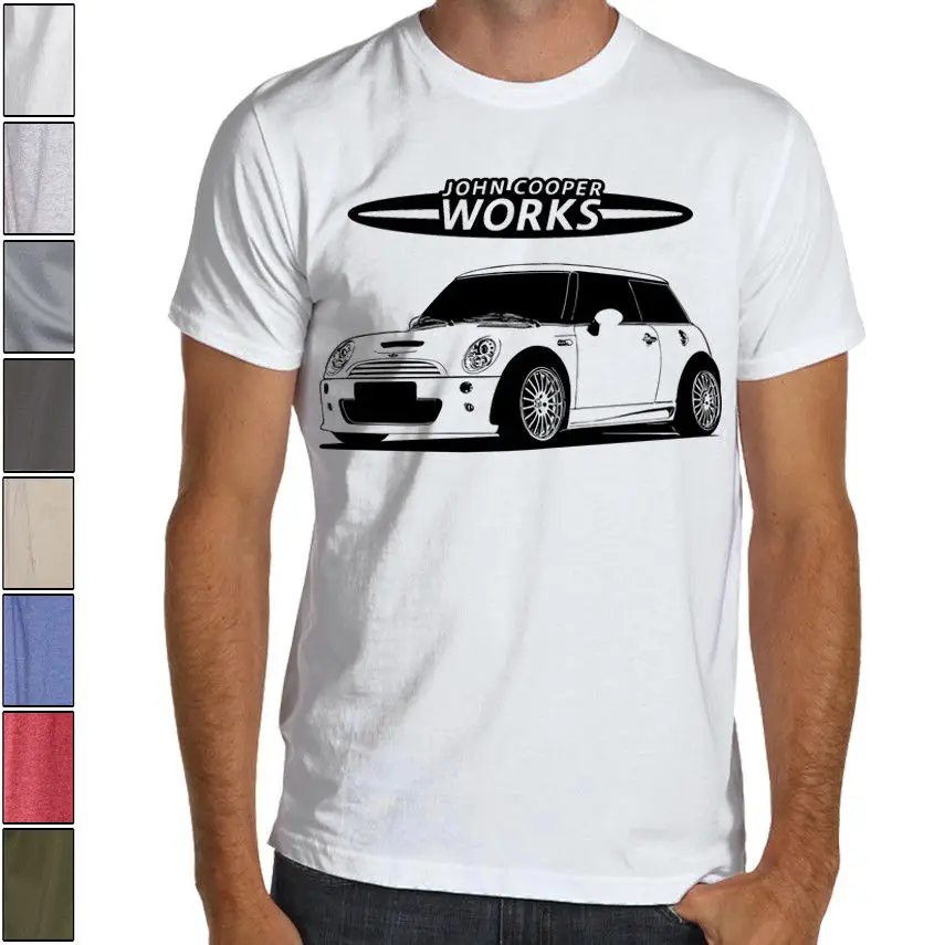 Мужская хлопковая футболка Mini Cooper R53 S Jcw Silhouette Racer разноцветная с короткими
