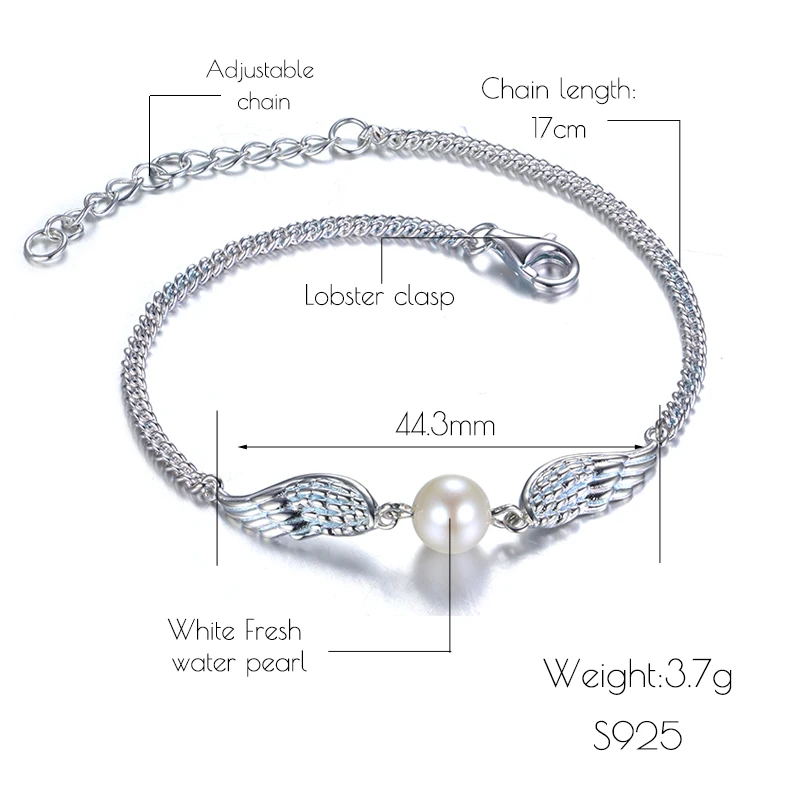 High Quality Vintage Bracelet S925 Silver Angle Wing Pearl Pendant Friendship Women Jewelry Wrist Party
High Quality Vintage Bracelet S925 Silver Angle Wing Pearl Pendant Friendship Women Jewelry Wrist Party