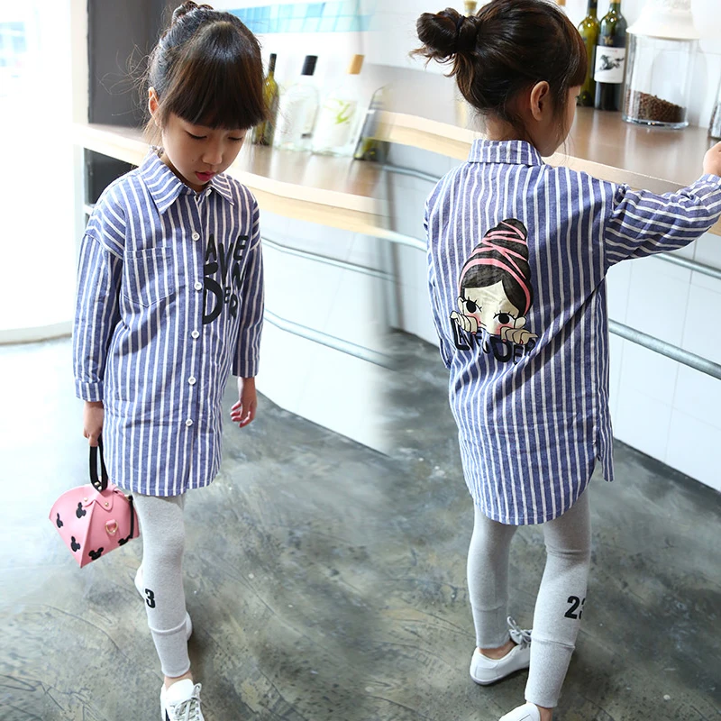 Girls striped shirt long sleeve 2021 new spring in the big children loose long Blouses
Girls striped shirt long sleeve 2021 new spring in the big children loose long Blouses